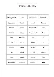 English Worksheet: Domino To be