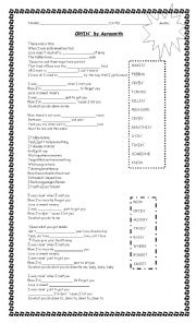 English Worksheet: Cryin by Aerosmith