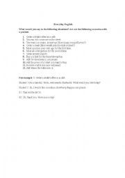 English Worksheet: Practice Dialogue