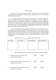 English Worksheet: Reading Comprehension exercise + to get 