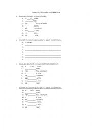 Personal Pronouns and verb to be