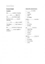 English Worksheet: Present Simple
