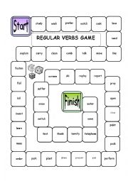 Boardgame regular verbs with dice.