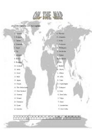 English Worksheet: Match the countries and their capitals