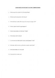 English Worksheet: Comprehension question sheet for Charlie and the Chocolate Factory
