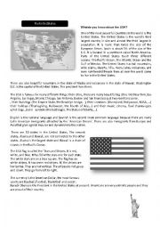English Worksheet: What do you know about the U.S.?