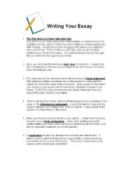 English Worksheet: Writing Your Essay