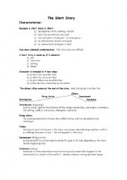 English Worksheet: The Short Story 