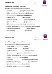 English Worksheet: Mini test Gerunds and Infinitives