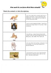 English Worksheet: Wild Animals