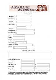 English Worksheet: Dating Game App