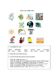 English Worksheet: Whats the weather lIke?