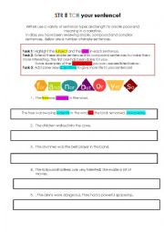 English Worksheet: Stretch Your Sentences