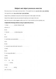 English Worksheet: Pronouns
