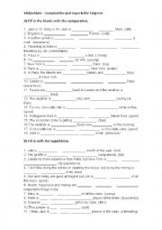 English Worksheet: Degrees of adjectives - compar./superl. of superiority
