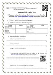 Romeo and Juliet in Las Vegas reading worksheet #4 (chapter 5 and 6)