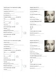 English Worksheet: Send my love-by Adele