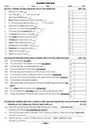 English Worksheet: tag questions