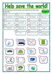 English Worksheet: Environment Worksheet