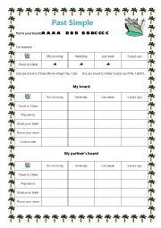 English Worksheet: Past Simple Battleships 