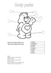 English Worksheet: body parts