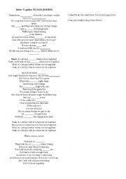 English Worksheet: Better Together- Song