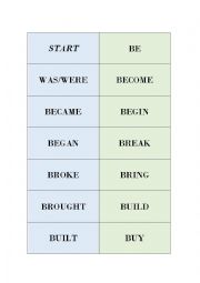English Worksheet: irregular verbs domino