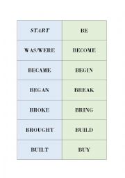 English Worksheet: irregular verbs domino
