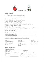 English Worksheet: ORDERING COFFEE