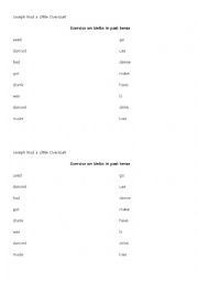 English Worksheet: Joseph had a little overcoat past tense worksheet
