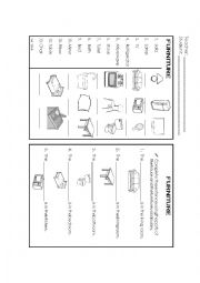 English Worksheet: Furniture 