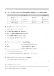 English Worksheet: Present Simple and Present Continuous