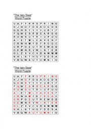 English Worksheet: The Lazy Bear - Word Puzzle