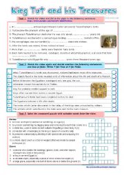 English Worksheet: King Tut and His Treasures