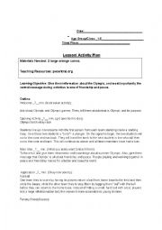 English Worksheet: olympic week games