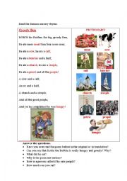 English Worksheet: GREEDY BEN  (a poem + questions)
