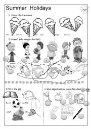 English Worksheet: Summer Holidays