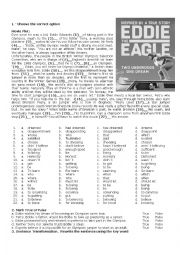 Eddie The Eagle Esl Worksheet By Cris M