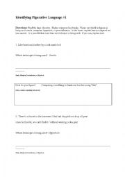 English Worksheet: Figurative language