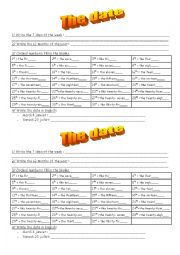 English Worksheet: The date