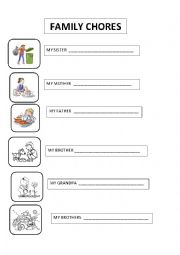 English Worksheet: FAMILY CHORES