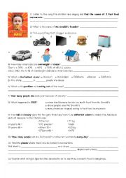 English Worksheet: Supersize Me Intro