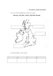 UK- countries, capitals and symbols