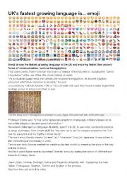 English Worksheet: Emoji...UKs fastest growing language