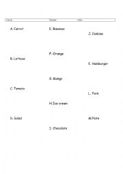 English Worksheet: Food and Drawing