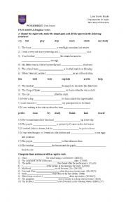 English Worksheet: Simple Past Tense