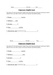 Classroom Language Quiz