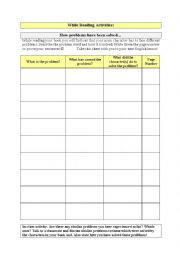 English Worksheet: While Reading Activity Worksheet