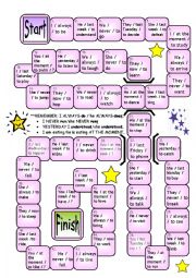 English Worksheet:  ORAL GAME TO PRACTICE THE PAST vs PRESENT TENSE