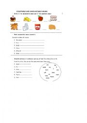 English Worksheet: Countable and uncountable nouns